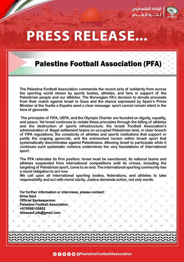 巴勒斯坦足, 班牙首相在 巴勒斯坦足, 班牙首相在